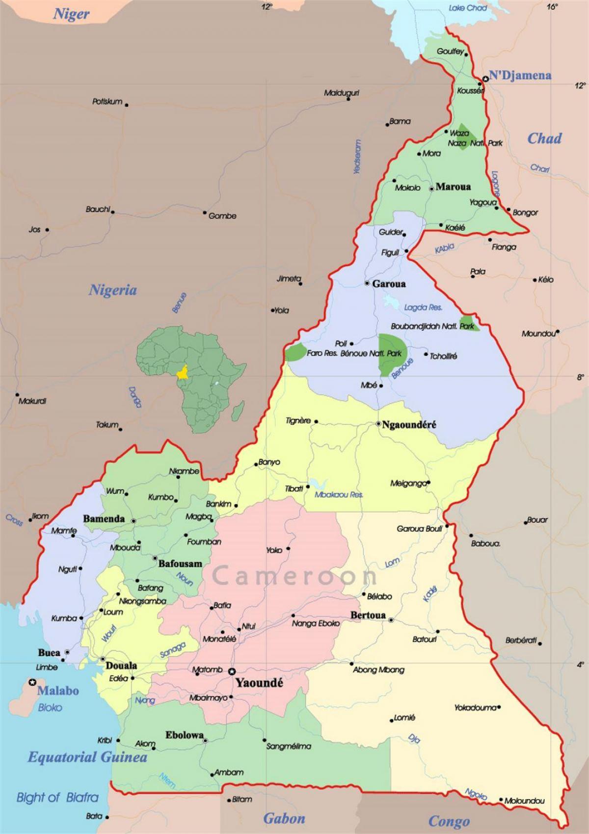 کیمرون افریقہ کا نقشہ